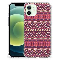 iPhone 12 Mini Doorzichtige Silicone Hoesje Aztec Paars