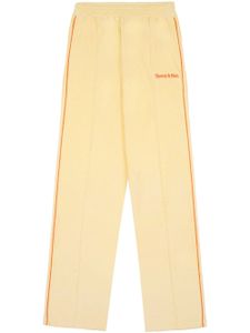 Sporty & Rich logo-embroidered terrycloth track pants - Jaune