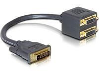 Delock DVI-adapter (DVI 25 stekker naar 2X DVI 25 aansluiting)
