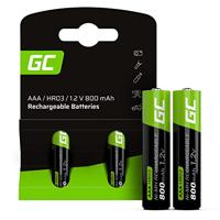 Green Cell 800mAh 1.2V 2pcs Voorgeladen Ni-MH AAA oplaadbare batterijen - AAA/Micro oplaadbare batterijen, klaar voor gebruik, sterke prestaties, lage zelfontlading, oplaadbare batterij