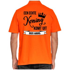 Oranje Koningsdag polo - echte Koning komt uit Den haag - heren