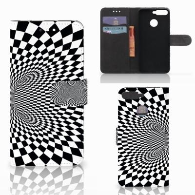 Huawei Y6 2018 Bookcase Illusie Huawei Y6 2018 Bookcase Illusie