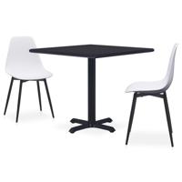 vidaXL 3-delige Tuinset metaal en PP wit