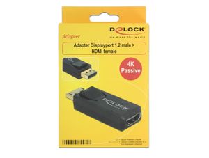 Delock 65571 Adapter DisplayPort 1.2 male > HDMI female 4K Passief zwart