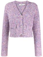 b+ab cardigan crop en maille brossé - Violet - thumbnail