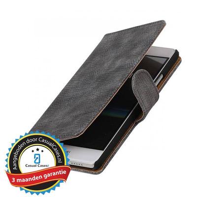 Bookwallet lizard grijs hoes Huawei P9 Lite