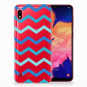 Samsung Galaxy A10 TPU bumper Zigzag Blauw