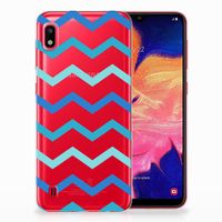 Samsung Galaxy A10 TPU bumper Zigzag Blauw - thumbnail