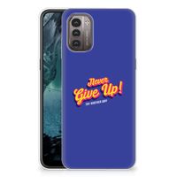 Nokia G21 | G11 Siliconen hoesje met naam Never Give Up - thumbnail