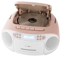 Reflexion RCR2260DAB/PK, draagbare CD/MP3-cassette-USB-DAB+-stereo-radio (2 x 12 watt max. muziekvermogen), 3,5 mm AUX-IN-aansluiting en 3,5 mm hoofdtelefoonuitgang, digitaal lcd-display, roze
