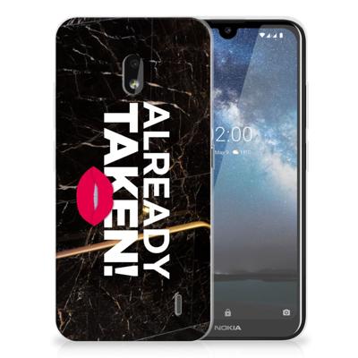 Nokia 2.2 Siliconen hoesje met naam Already Taken Black Nokia 2.2 Siliconen hoesje met naam Already Taken Black