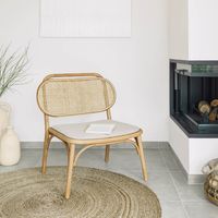 Kave Home Fauteuil Doriane Eikenhout en Rotan - thumbnail