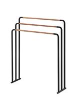 Yamazaki 7468 PLAIN Bath Towel Hanger, black, Steel/Wood, 70 x 19 x 83 cm