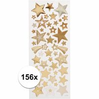 Gouden sterren stickers 156 stuks   -