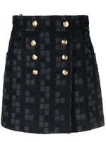 Gucci double-breasted tweed miniskirt - Noir - thumbnail