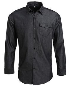 Premier Workwear PW222 Men`S Jeans Stitch Denim Shirt