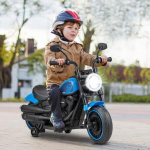 6V Elektrische Motorfiets voor Kinderen Werkt op Batterijen Zijwieltjes LED-Koplampen Banden met Schroefdraad Langzame Start