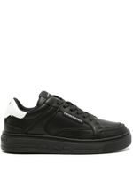 Emporio Armani logo-print leather sneakers - Noir