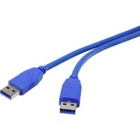 Renkforce USB-kabel USB 3.2 Gen1 (USB 3.0 / USB 3.1 Gen1) USB-A stekker 0.50 m Blauw Vergulde steekcontacten RF-4369443 - thumbnail