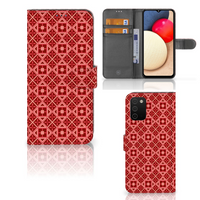 Samsung Galaxy A03s Telefoon Hoesje Batik Rood - thumbnail