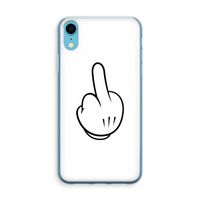 Middle finger white: iPhone XR Transparant Hoesje - thumbnail