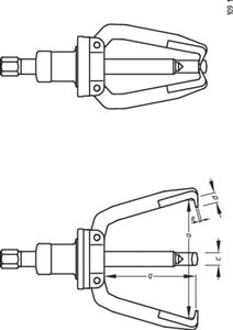 Gedore 1748173 Poelietrekker Aantal haken: 3