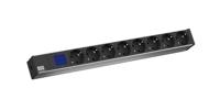 Bachmann BlueNet BN0500 energieverdelingseenheid (PDU), zwart, 8 uitgangen AC, energieverdelingseenheid (PDUs) (geregeld, zwart, 8 uitgangen AC, LCD, 2 m, 230 V)