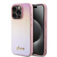 iPhone 15 Pro Max Guess Iridescent Metal Script Hybrid Hoesje - Roze - thumbnail