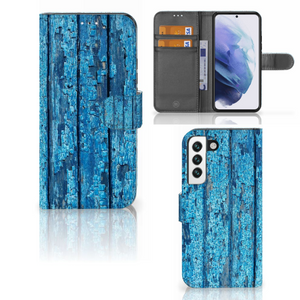 Samsung Galaxy S22 Book Style Case Wood Blue