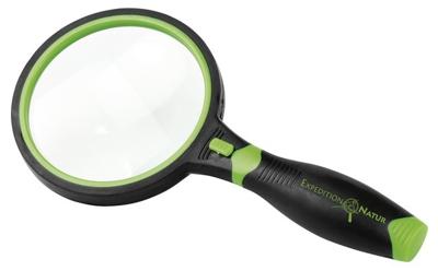 Moses loep met licht Expeditie 19 cm zwart/groen