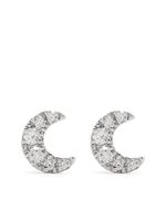 Djula boucles d'oreilles Moon en or rose 18ct ornées de diamants