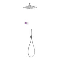 Regendouche set electronisch Tres Shower technology | Inbouw | Thermostaatkraan | 2-weg | Vierkant | Chroom