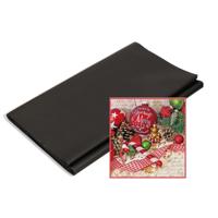 Papieren tafelkleed/tafellaken zwart inclusief kerst servetten   -
