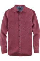 OLYMP Casual Modern Fit Linnen Overhemd rood, Motief - thumbnail