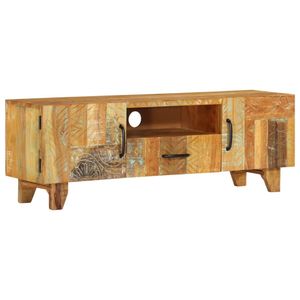 Tv-meubel handgesneden 120x30x40 cm massief gerecycled hout