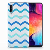 Samsung Galaxy A50 TPU bumper Zigzag Blauw