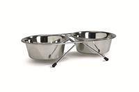 Beeztees 653550 roestvrijstalen hondenbak, 2 x 11 cm, 180 ml