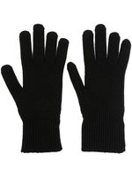 Moncler logo-patch virgin-wool gloves - Noir - thumbnail