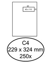 Envelop Quantore C4 229x324mm venster 4x11cm rechts zelfkl 250st