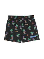 Palm Angels Kids short de bain Neon Palms - Noir