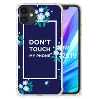 Apple iPhone 11 Anti Shock Case Flowers Blue DTMP