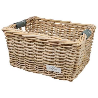 Rieten Fietsmand M Silver Solid naturel