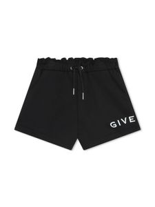 Givenchy Kids short en coton mélangé à logo imprimé - Noir