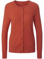 Vest 100% kasjmier lange mouwen Van Peter Hahn Cashmere oranje