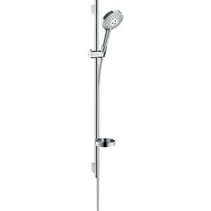 Hansgrohe Raindance Select S Unica`s Puro Glijstangset - 3jet - PowderRain handdouche 90cm - Isiflex doucheslang 160cm - zeepschaal - chroom 27667000