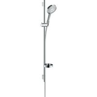 Hansgrohe Raindance Select S Unica`s Puro Glijstangset - 3jet - PowderRain handdouche 90cm - Isiflex doucheslang 160cm - zeepschaal - chroom 27667000 - thumbnail