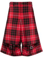 Black Comme Des Garçons short en laine à motif tartan - Rouge