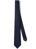 Brunello Cucinelli geometric-jacquard silk tie - Bleu - thumbnail