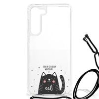 Samsung Galaxy S23 Plus Stevig Bumper Hoesje Cat Good Day - thumbnail