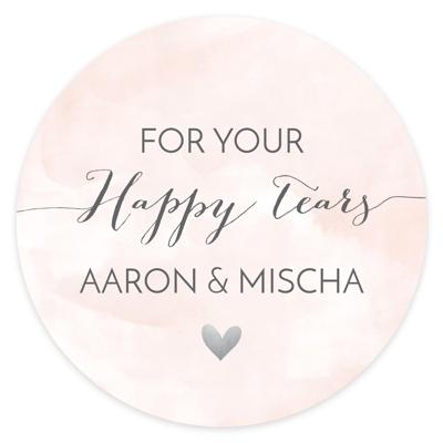 Etiket rond 35mm happy tears New beginnings Etiket rond 35mm happy tears New beginnings